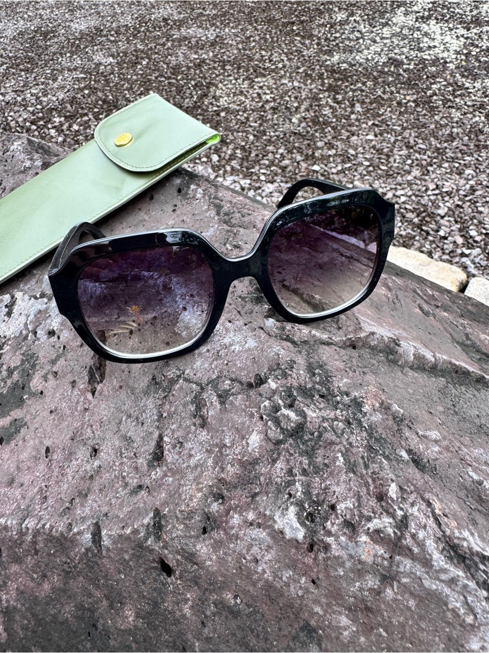 Longchamp LO690S Black Oversized Square Sunglasses Made in Italy with Case